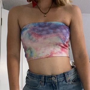 Tie Dye Tube Bandeau Top